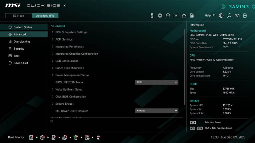 MSI B850 GAMING PLUS WIFI PZ-4